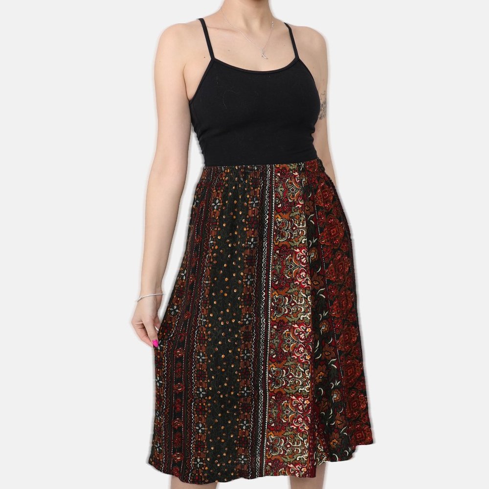 PAISLEY BOHO MIDI SKIRT